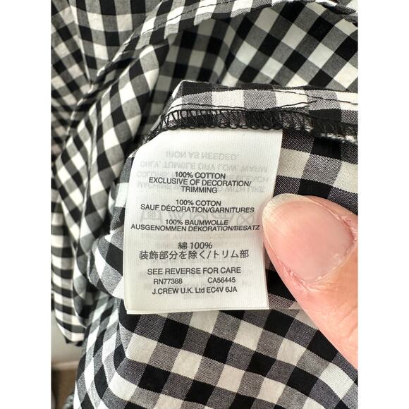 MADEWELL | Black Gingham Peasant Top Embroidered Sleeves Tassel Tie NWT | XL - Picture 8 of 9